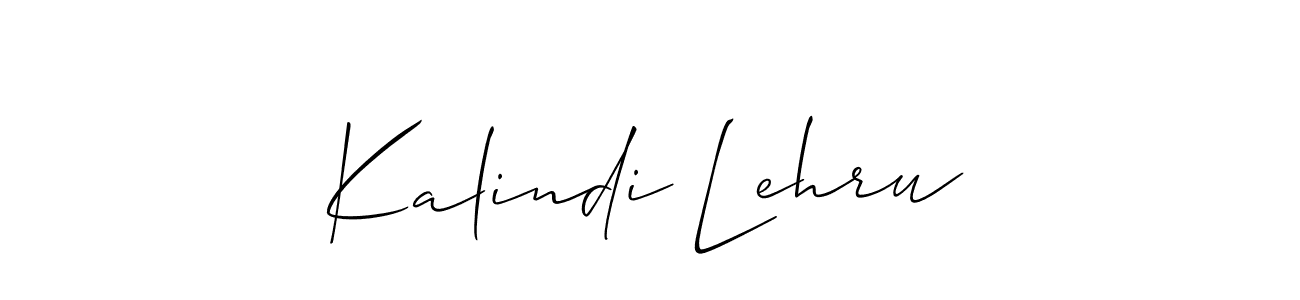 Make a beautiful signature design for name Kalindi Lehru. With this signature (Allison_Script) style, you can create a handwritten signature for free. Kalindi Lehru signature style 2 images and pictures png