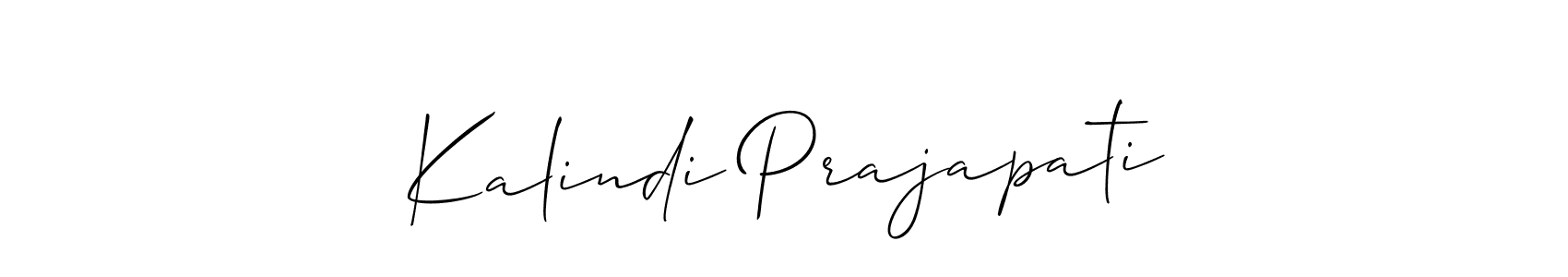 Design your own signature with our free online signature maker. With this signature software, you can create a handwritten (Allison_Script) signature for name Kalindi Prajapati. Kalindi Prajapati signature style 2 images and pictures png