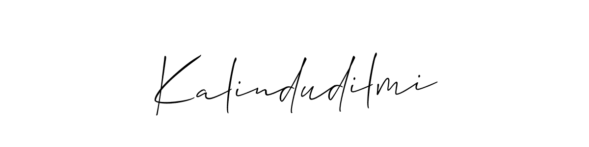 Create a beautiful signature design for name Kalindudilmi. With this signature (Allison_Script) fonts, you can make a handwritten signature for free. Kalindudilmi signature style 2 images and pictures png