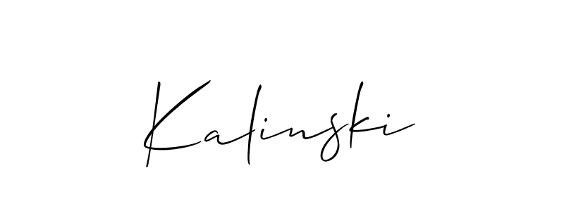 How to make Kalinski signature? Allison_Script is a professional autograph style. Create handwritten signature for Kalinski name. Kalinski signature style 2 images and pictures png