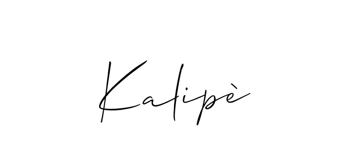 Make a short Kalipè signature style. Manage your documents anywhere anytime using Allison_Script. Create and add eSignatures, submit forms, share and send files easily. Kalipè signature style 2 images and pictures png