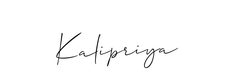 Make a beautiful signature design for name Kalipriya. With this signature (Allison_Script) style, you can create a handwritten signature for free. Kalipriya signature style 2 images and pictures png