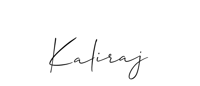 Use a signature maker to create a handwritten signature online. With this signature software, you can design (Allison_Script) your own signature for name Kaliraj. Kaliraj signature style 2 images and pictures png