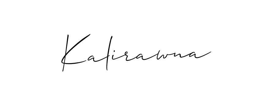 Create a beautiful signature design for name Kalirawna. With this signature (Allison_Script) fonts, you can make a handwritten signature for free. Kalirawna signature style 2 images and pictures png