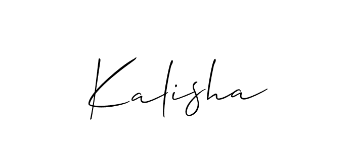 The best way (Allison_Script) to make a short signature is to pick only two or three words in your name. The name Kalisha include a total of six letters. For converting this name. Kalisha signature style 2 images and pictures png