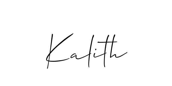 Create a beautiful signature design for name Kalith. With this signature (Allison_Script) fonts, you can make a handwritten signature for free. Kalith signature style 2 images and pictures png