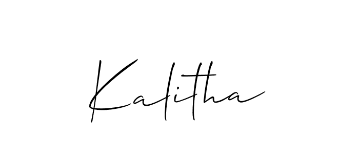 Use a signature maker to create a handwritten signature online. With this signature software, you can design (Allison_Script) your own signature for name Kalitha. Kalitha signature style 2 images and pictures png