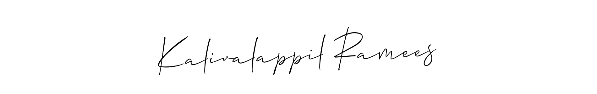 Design your own signature with our free online signature maker. With this signature software, you can create a handwritten (Allison_Script) signature for name Kalivalappil Ramees. Kalivalappil Ramees signature style 2 images and pictures png