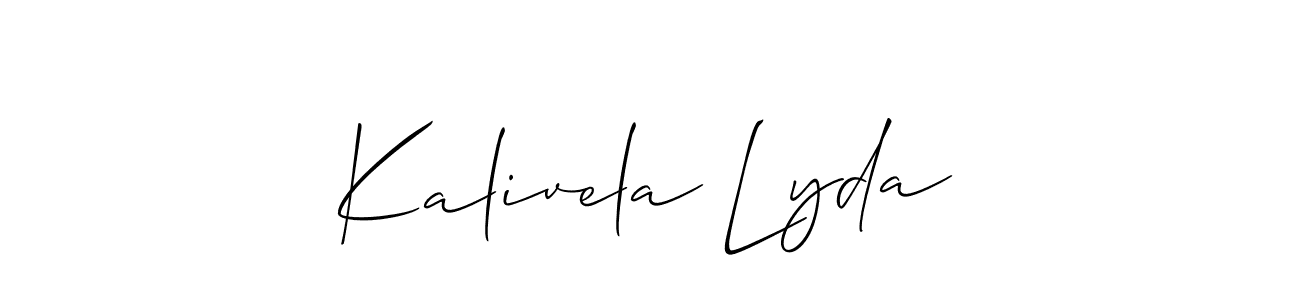 How to Draw Kalivela Lyda signature style? Allison_Script is a latest design signature styles for name Kalivela Lyda. Kalivela Lyda signature style 2 images and pictures png