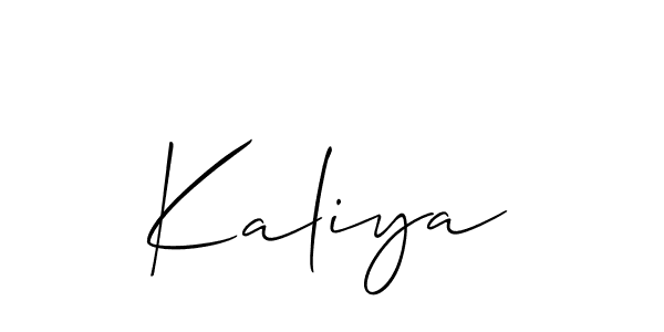 Create a beautiful signature design for name Kaliya. With this signature (Allison_Script) fonts, you can make a handwritten signature for free. Kaliya signature style 2 images and pictures png