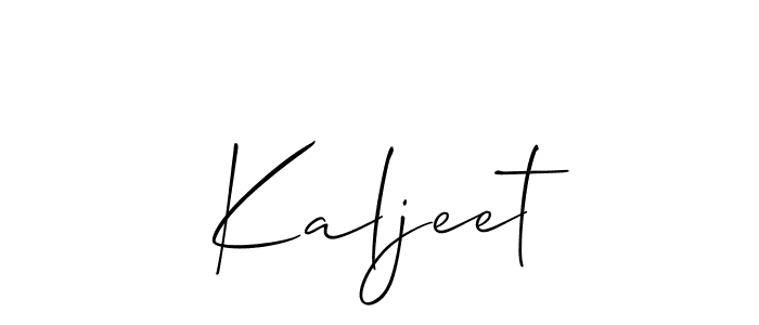 Design your own signature with our free online signature maker. With this signature software, you can create a handwritten (Allison_Script) signature for name Kaljeet. Kaljeet signature style 2 images and pictures png