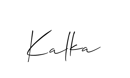 Use a signature maker to create a handwritten signature online. With this signature software, you can design (Allison_Script) your own signature for name Kalka. Kalka signature style 2 images and pictures png