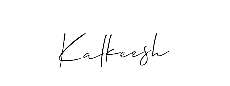 It looks lik you need a new signature style for name Kalkeesh. Design unique handwritten (Allison_Script) signature with our free signature maker in just a few clicks. Kalkeesh signature style 2 images and pictures png