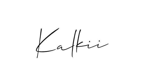 Allison_Script is a professional signature style that is perfect for those who want to add a touch of class to their signature. It is also a great choice for those who want to make their signature more unique. Get Kalkii name to fancy signature for free. Kalkii signature style 2 images and pictures png