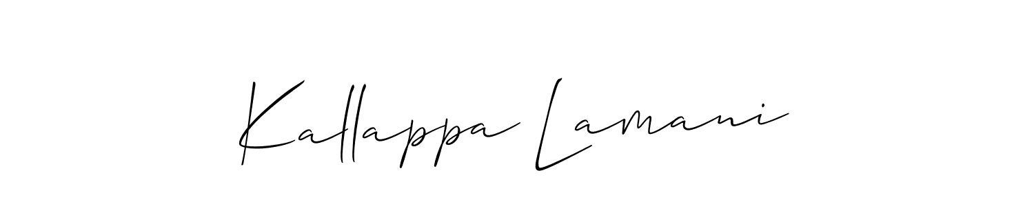 Also we have Kallappa Lamani name is the best signature style. Create professional handwritten signature collection using Allison_Script autograph style. Kallappa Lamani signature style 2 images and pictures png