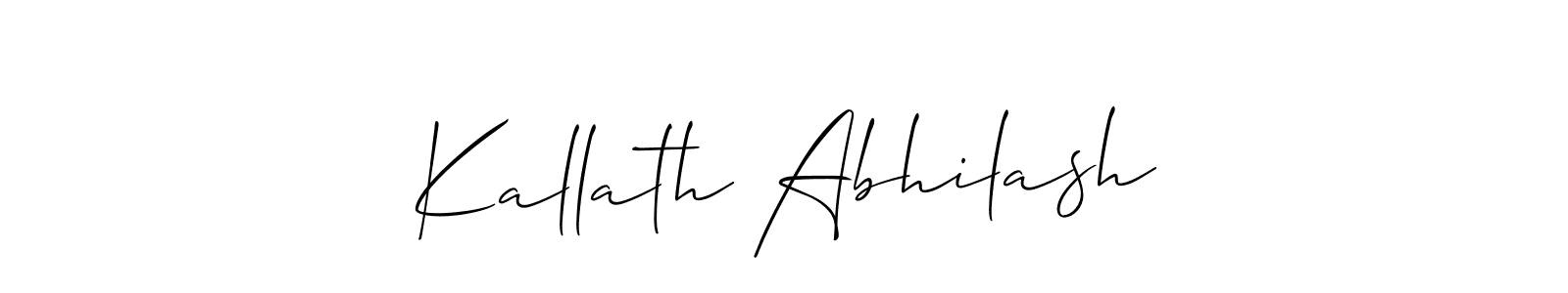 How to make Kallath Abhilash name signature. Use Allison_Script style for creating short signs online. This is the latest handwritten sign. Kallath Abhilash signature style 2 images and pictures png