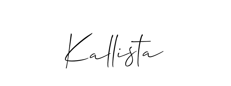 The best way (Allison_Script) to make a short signature is to pick only two or three words in your name. The name Kallista include a total of six letters. For converting this name. Kallista signature style 2 images and pictures png