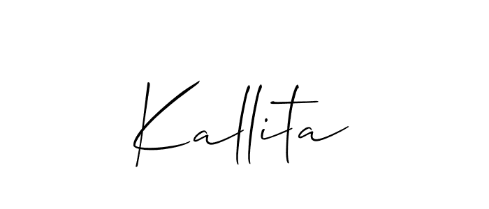 It looks lik you need a new signature style for name Kallita. Design unique handwritten (Allison_Script) signature with our free signature maker in just a few clicks. Kallita signature style 2 images and pictures png