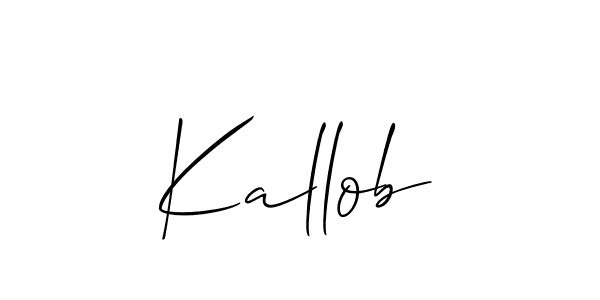 Use a signature maker to create a handwritten signature online. With this signature software, you can design (Allison_Script) your own signature for name Kallob. Kallob signature style 2 images and pictures png