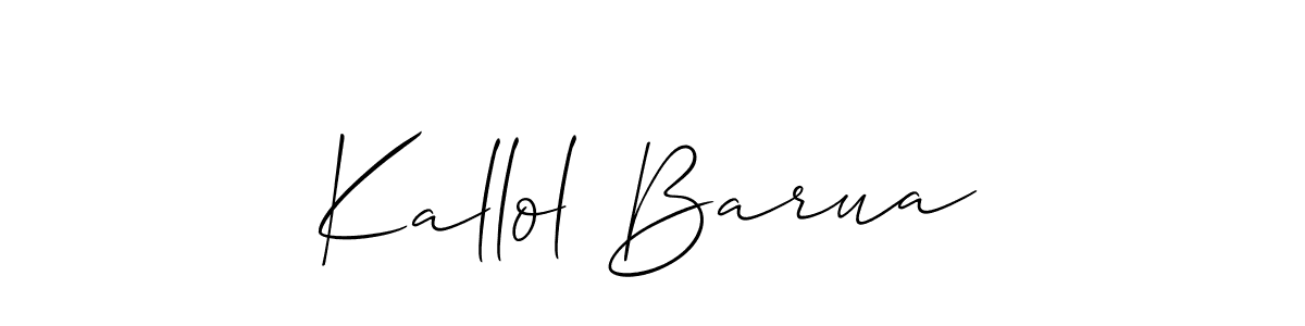 Make a beautiful signature design for name Kallol Barua. With this signature (Allison_Script) style, you can create a handwritten signature for free. Kallol Barua signature style 2 images and pictures png
