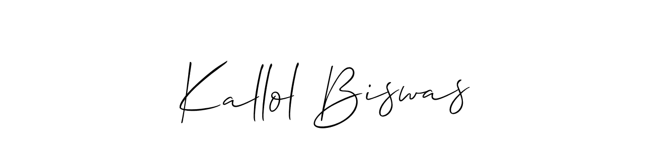 Design your own signature with our free online signature maker. With this signature software, you can create a handwritten (Allison_Script) signature for name Kallol Biswas. Kallol Biswas signature style 2 images and pictures png