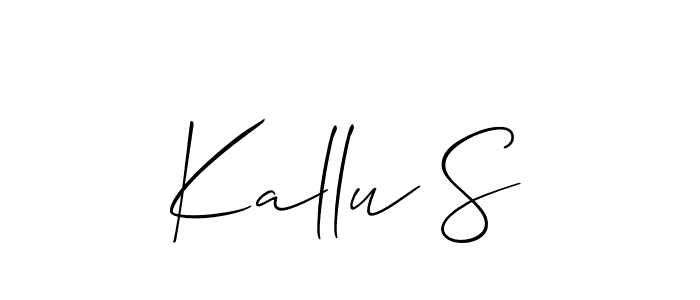 Allison_Script is a professional signature style that is perfect for those who want to add a touch of class to their signature. It is also a great choice for those who want to make their signature more unique. Get Kallu S name to fancy signature for free. Kallu S signature style 2 images and pictures png