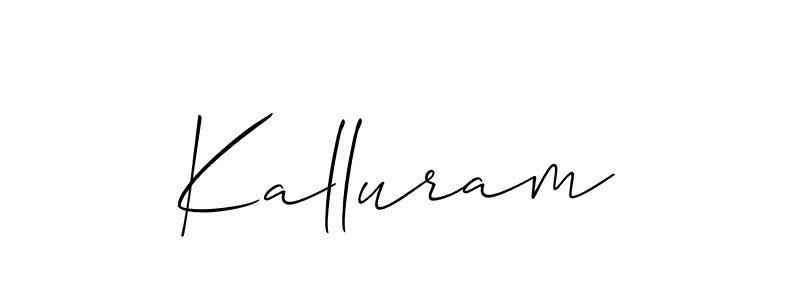 Make a beautiful signature design for name Kalluram. With this signature (Allison_Script) style, you can create a handwritten signature for free. Kalluram signature style 2 images and pictures png