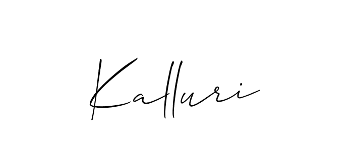 if you are searching for the best signature style for your name Kalluri. so please give up your signature search. here we have designed multiple signature styles  using Allison_Script. Kalluri signature style 2 images and pictures png