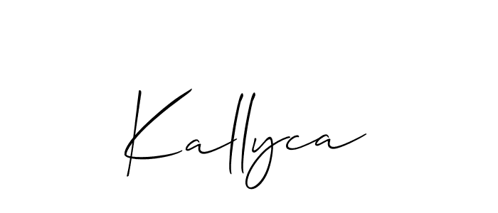 Make a short Kallyca signature style. Manage your documents anywhere anytime using Allison_Script. Create and add eSignatures, submit forms, share and send files easily. Kallyca signature style 2 images and pictures png