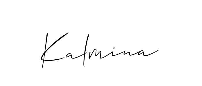 Design your own signature with our free online signature maker. With this signature software, you can create a handwritten (Allison_Script) signature for name Kalmina. Kalmina signature style 2 images and pictures png