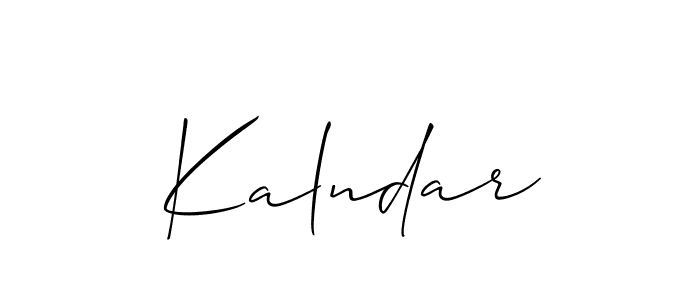 Make a beautiful signature design for name Kalndar. With this signature (Allison_Script) style, you can create a handwritten signature for free. Kalndar signature style 2 images and pictures png