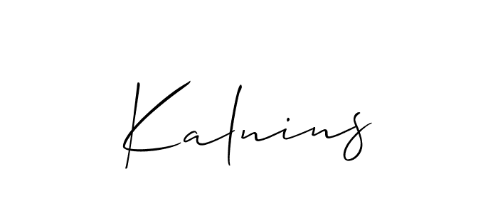 if you are searching for the best signature style for your name Kalnins. so please give up your signature search. here we have designed multiple signature styles  using Allison_Script. Kalnins signature style 2 images and pictures png