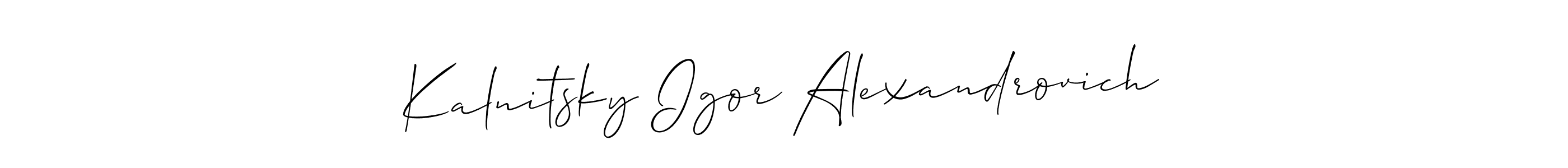 Allison_Script is a professional signature style that is perfect for those who want to add a touch of class to their signature. It is also a great choice for those who want to make their signature more unique. Get Kalnitsky Igor Alexandrovich name to fancy signature for free. Kalnitsky Igor Alexandrovich signature style 2 images and pictures png