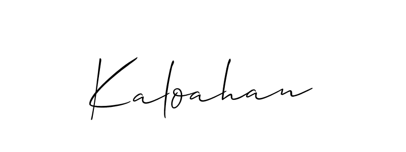 You should practise on your own different ways (Allison_Script) to write your name (Kaloahan) in signature. don't let someone else do it for you. Kaloahan signature style 2 images and pictures png