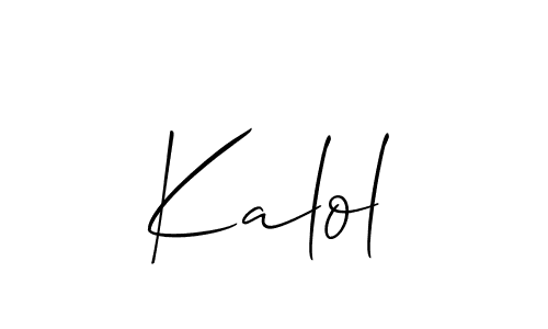 You should practise on your own different ways (Allison_Script) to write your name (Kalol) in signature. don't let someone else do it for you. Kalol signature style 2 images and pictures png