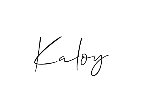 Design your own signature with our free online signature maker. With this signature software, you can create a handwritten (Allison_Script) signature for name Kaloy. Kaloy signature style 2 images and pictures png