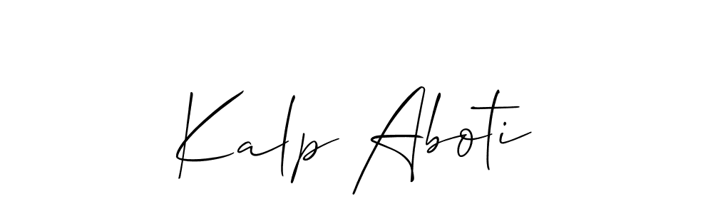 How to make Kalp Aboti signature? Allison_Script is a professional autograph style. Create handwritten signature for Kalp Aboti name. Kalp Aboti signature style 2 images and pictures png