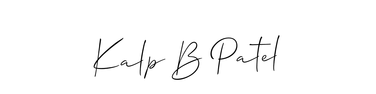 Also You can easily find your signature by using the search form. We will create Kalp B Patel name handwritten signature images for you free of cost using Allison_Script sign style. Kalp B Patel signature style 2 images and pictures png