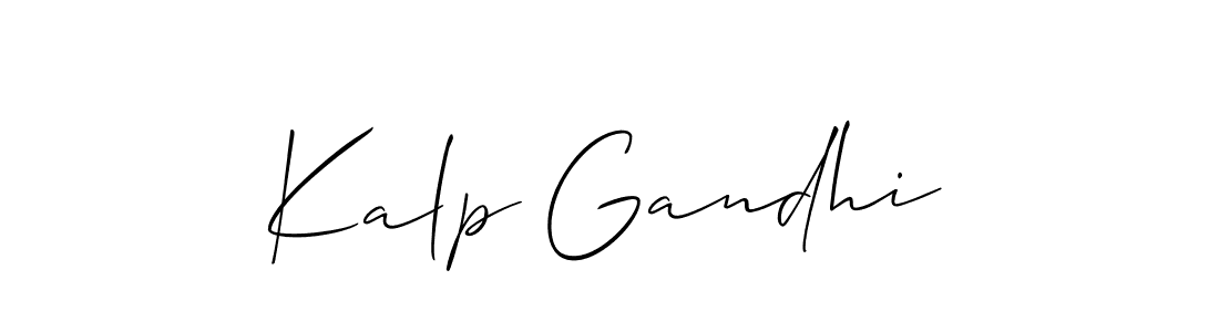 How to make Kalp Gandhi signature? Allison_Script is a professional autograph style. Create handwritten signature for Kalp Gandhi name. Kalp Gandhi signature style 2 images and pictures png