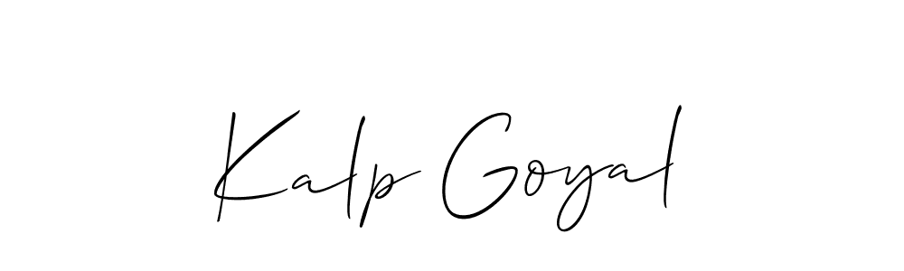 Design your own signature with our free online signature maker. With this signature software, you can create a handwritten (Allison_Script) signature for name Kalp Goyal. Kalp Goyal signature style 2 images and pictures png