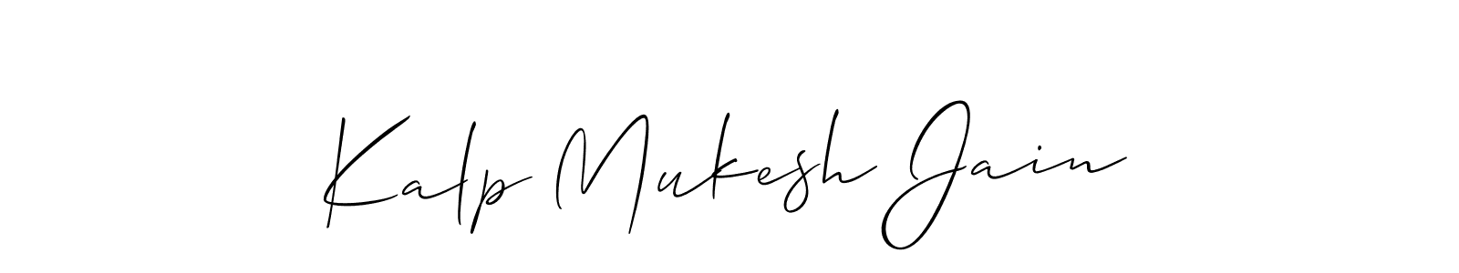 Kalp Mukesh Jain stylish signature style. Best Handwritten Sign (Allison_Script) for my name. Handwritten Signature Collection Ideas for my name Kalp Mukesh Jain. Kalp Mukesh Jain signature style 2 images and pictures png