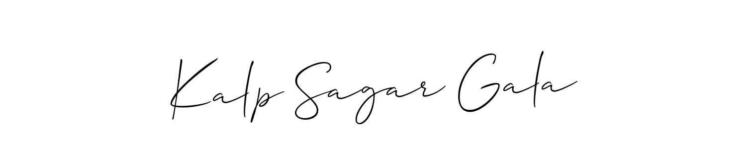How to Draw Kalp Sagar Gala signature style? Allison_Script is a latest design signature styles for name Kalp Sagar Gala. Kalp Sagar Gala signature style 2 images and pictures png
