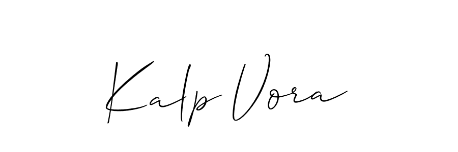 Design your own signature with our free online signature maker. With this signature software, you can create a handwritten (Allison_Script) signature for name Kalp Vora. Kalp Vora signature style 2 images and pictures png