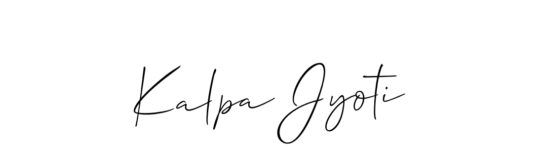 How to make Kalpa Jyoti name signature. Use Allison_Script style for creating short signs online. This is the latest handwritten sign. Kalpa Jyoti signature style 2 images and pictures png