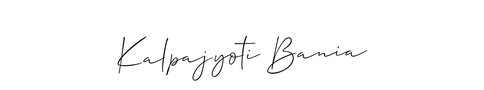 Use a signature maker to create a handwritten signature online. With this signature software, you can design (Allison_Script) your own signature for name Kalpajyoti Bania. Kalpajyoti Bania signature style 2 images and pictures png