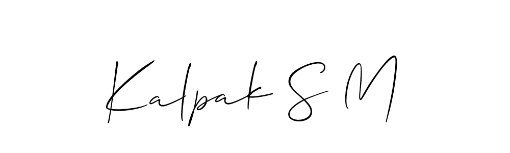 It looks lik you need a new signature style for name Kalpak S M. Design unique handwritten (Allison_Script) signature with our free signature maker in just a few clicks. Kalpak S M signature style 2 images and pictures png