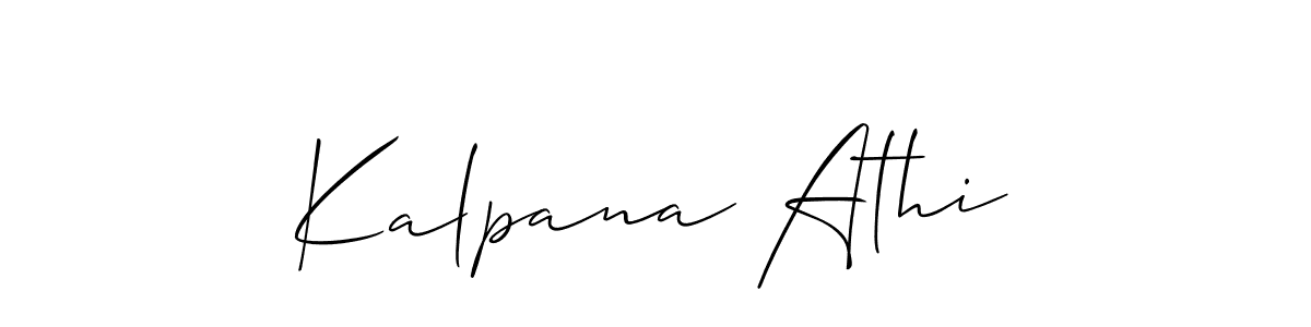 You should practise on your own different ways (Allison_Script) to write your name (Kalpana Athi) in signature. don't let someone else do it for you. Kalpana Athi signature style 2 images and pictures png