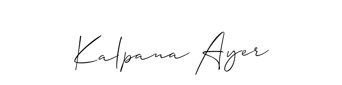 Allison_Script is a professional signature style that is perfect for those who want to add a touch of class to their signature. It is also a great choice for those who want to make their signature more unique. Get Kalpana Ayer name to fancy signature for free. Kalpana Ayer signature style 2 images and pictures png
