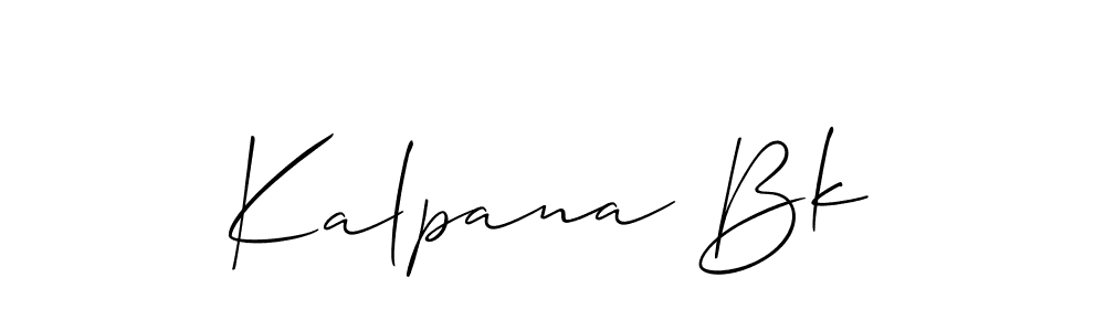 Also You can easily find your signature by using the search form. We will create Kalpana Bk name handwritten signature images for you free of cost using Allison_Script sign style. Kalpana Bk signature style 2 images and pictures png