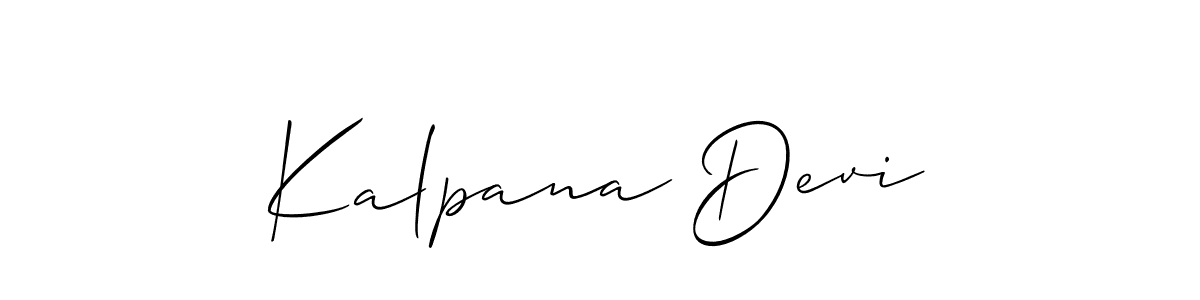 Design your own signature with our free online signature maker. With this signature software, you can create a handwritten (Allison_Script) signature for name Kalpana Devi. Kalpana Devi signature style 2 images and pictures png